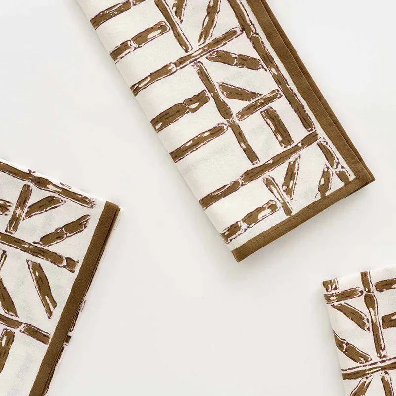 Brown Bamboo Napkin - Set Of 4