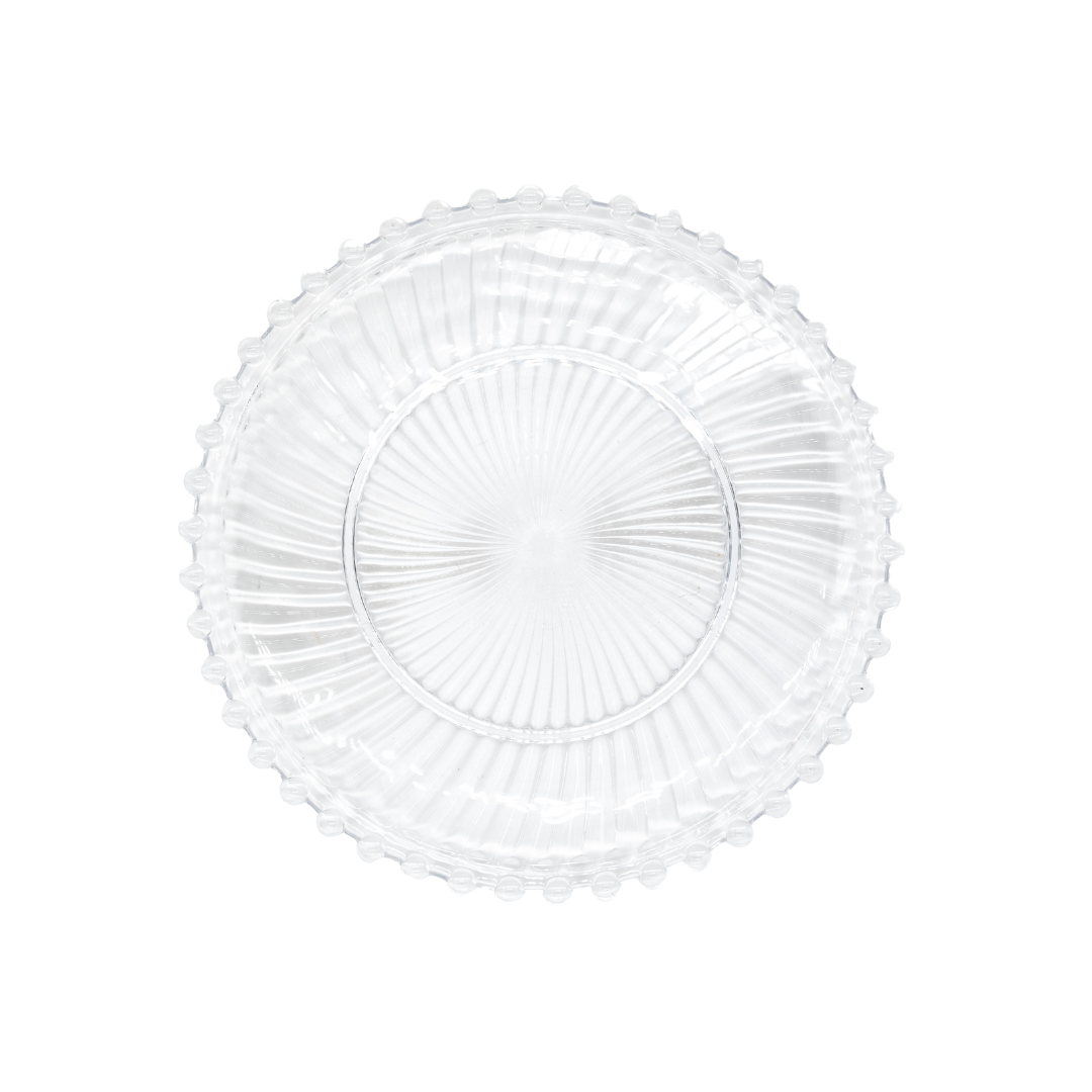 Dentelle Medium Aurora Glass Plate Set of 4 | Clear