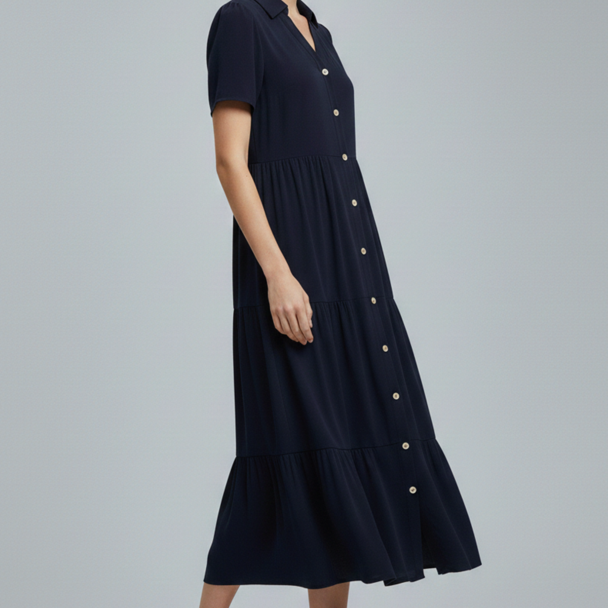 Amara | Midi Dress with Button-Front