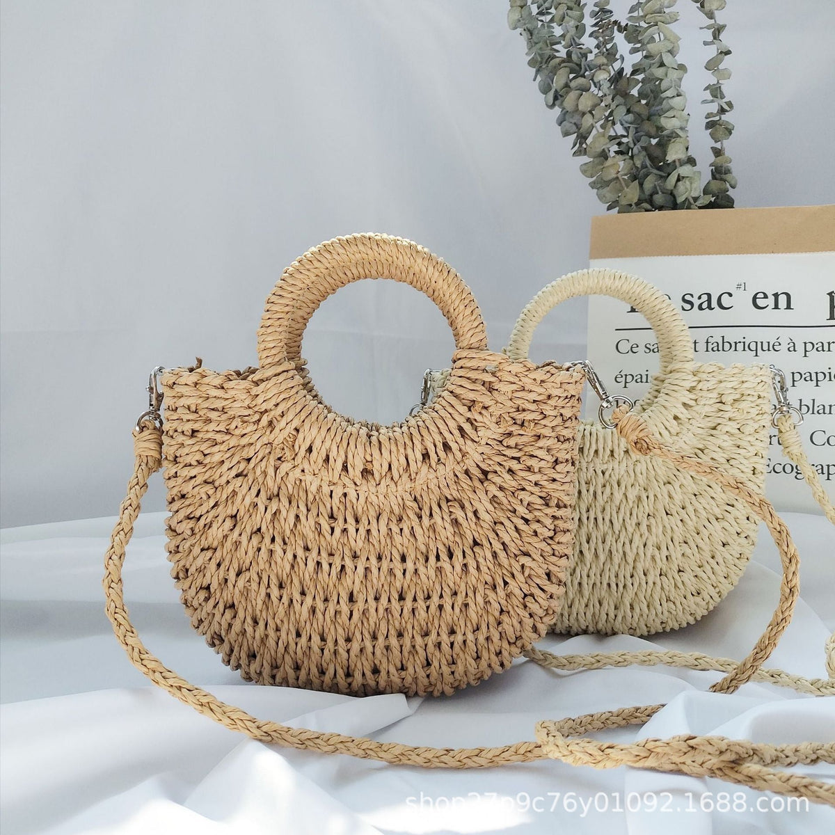 French Riviera Straw Tote – Artisan Woven Summer Elegance