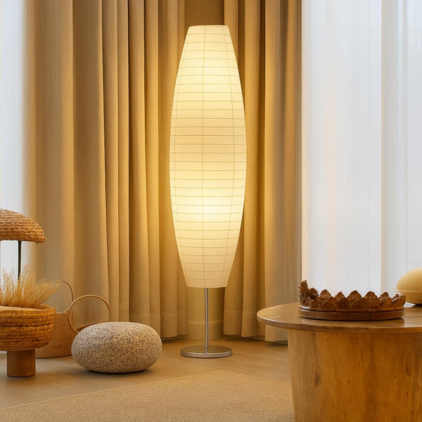 Diploma Paper Floor Lamp Set - Paper Lamps - Rice Paper Floor Lamps - Paper Floor Lamps for Living Room Fits in Modern Room Decor Perfect for Bedroom Decor - 59 Inches Tall (Set of 2)