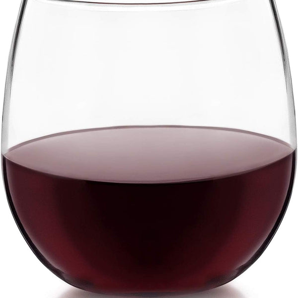 Stemless 12-Piece Wine Glass Party Set for Red and White Wines