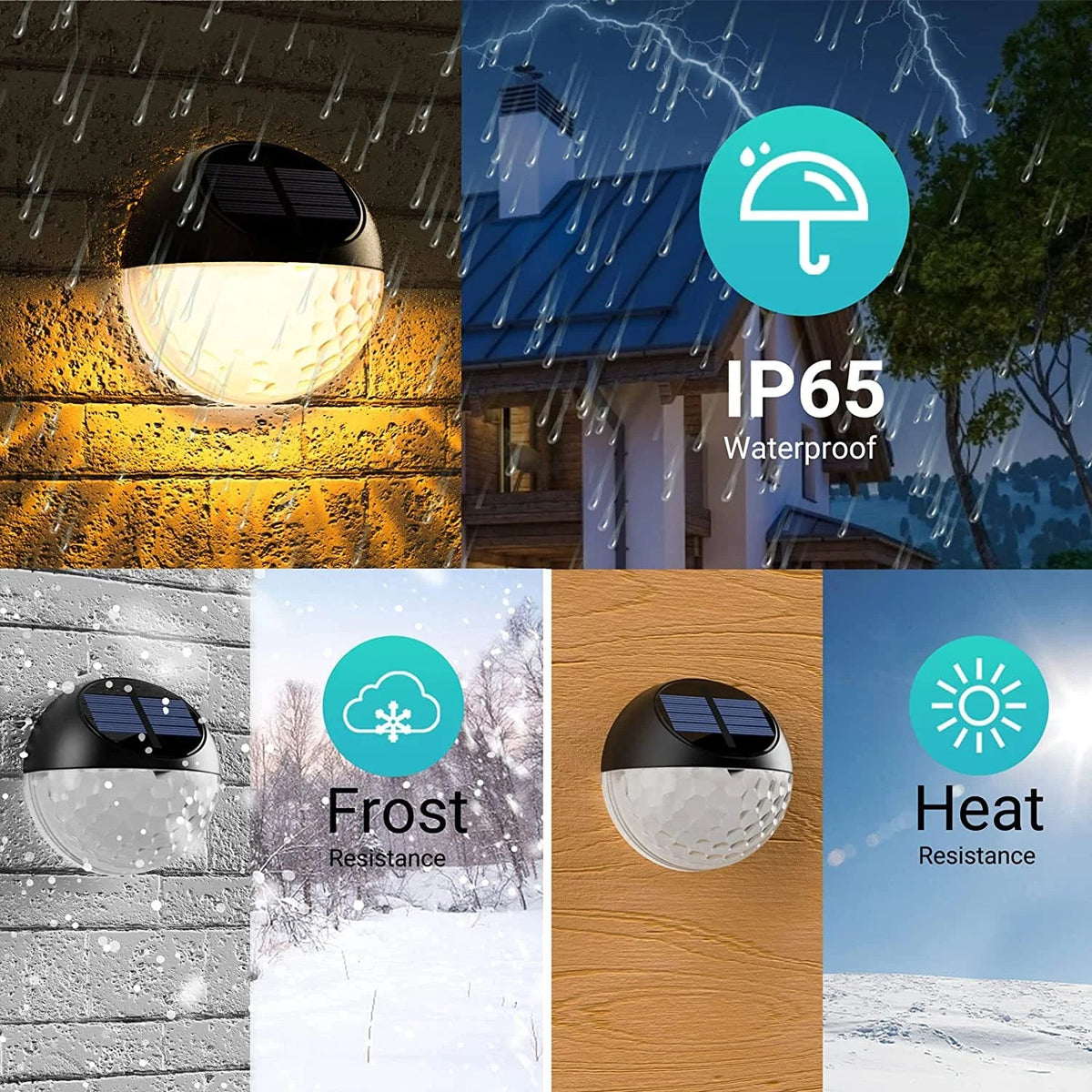 Solar Fence Lights,  4 Pack LED Solar Wall Lights Outdoor, IP65 Waterproof Solar Deck Lights for Wall Deck Post Patio Yard Stairway Path Porch, Warm White
