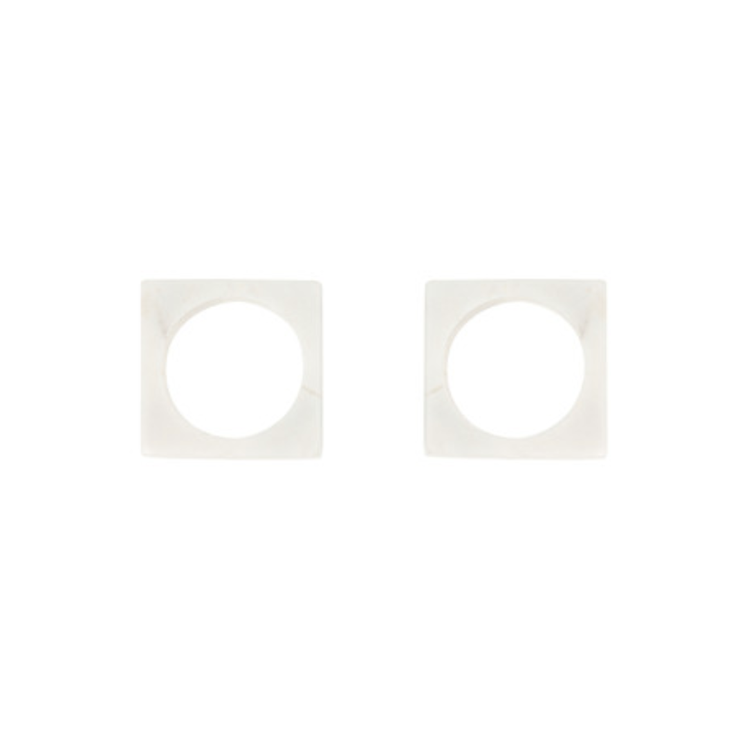 Marble Napkin Rings Set Of 2 | White