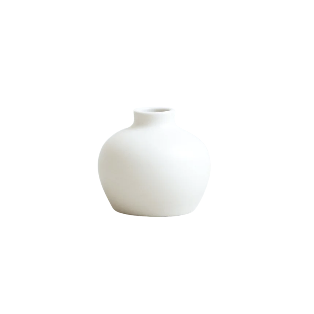 Ceramic Blossom Vase | Matte White