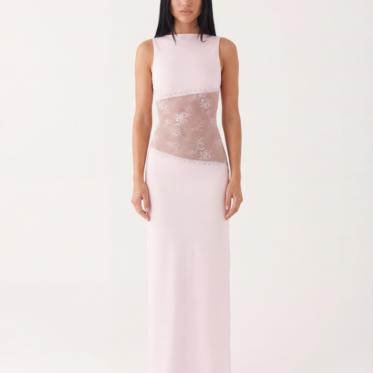 Marta | Lace Waist Open Back Maxi Dress