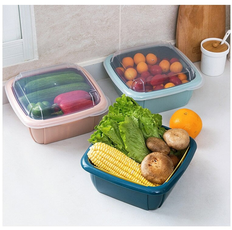 Double layer drain Basket with lid 2 Basket