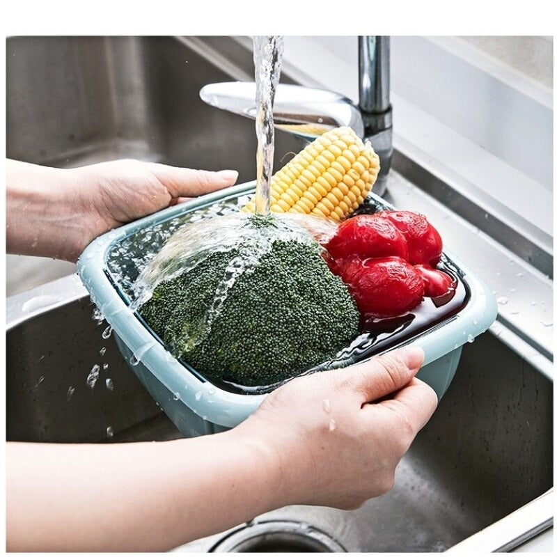 Double layer drain Basket with lid 2 Basket