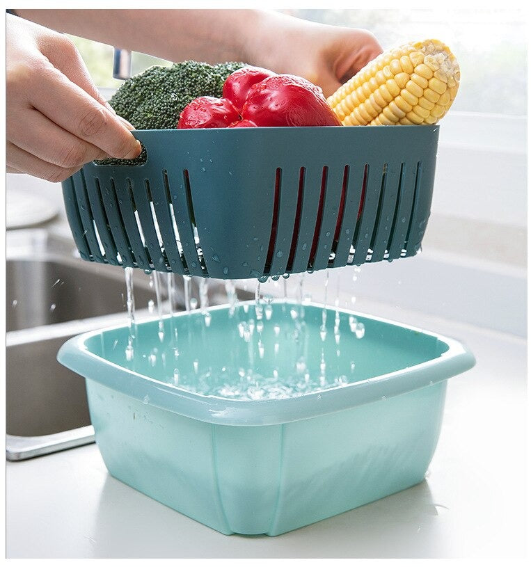 Double layer drain Basket with lid 2 Basket