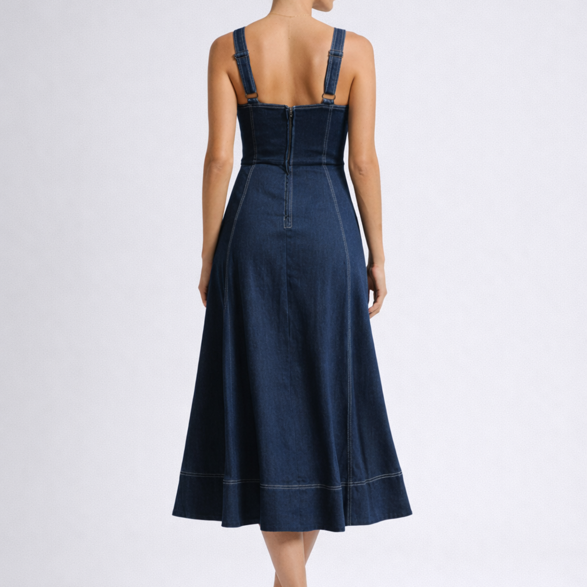 Romy | Denim Midi Dress