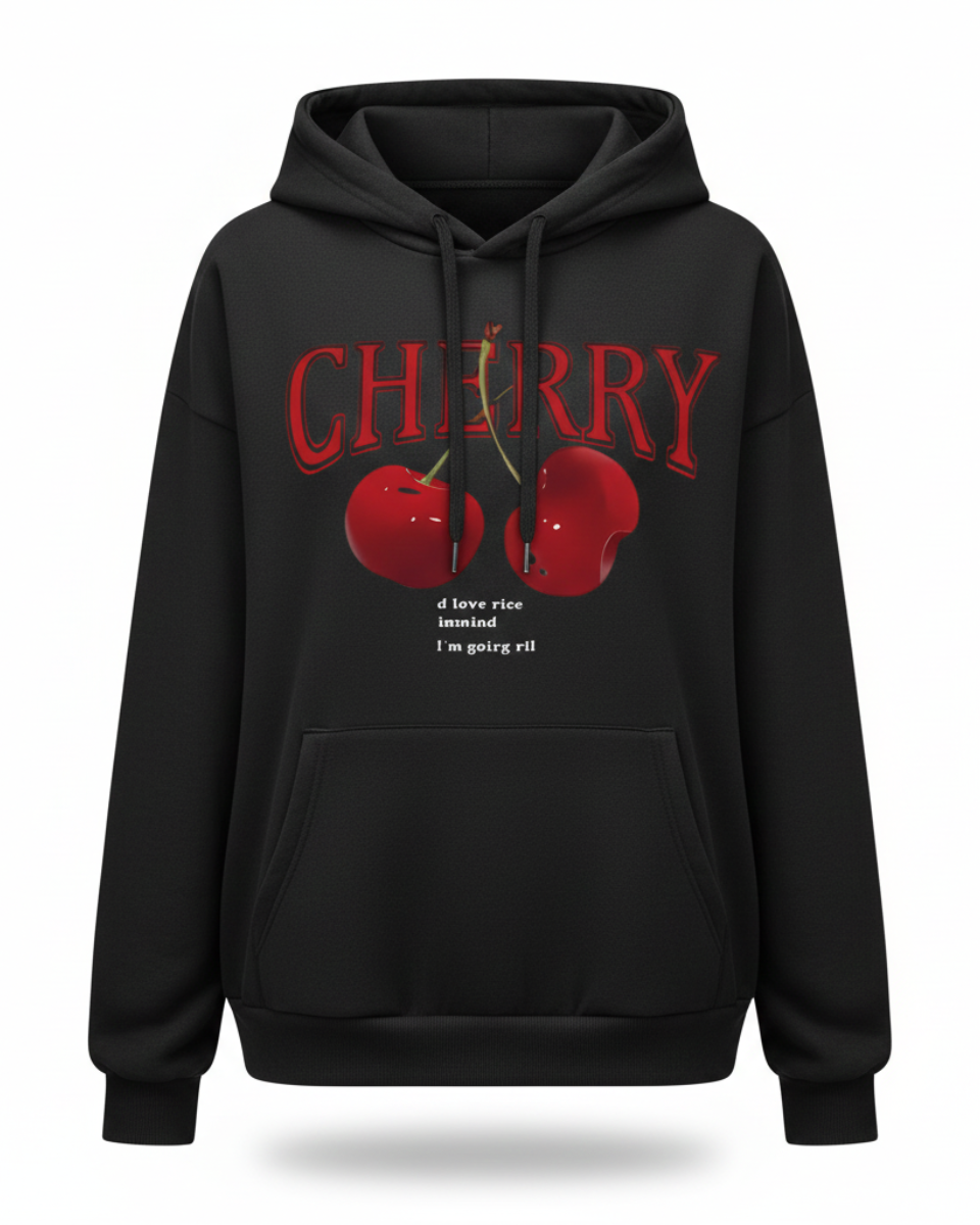 Megan | Printed Cherry Hoodie
