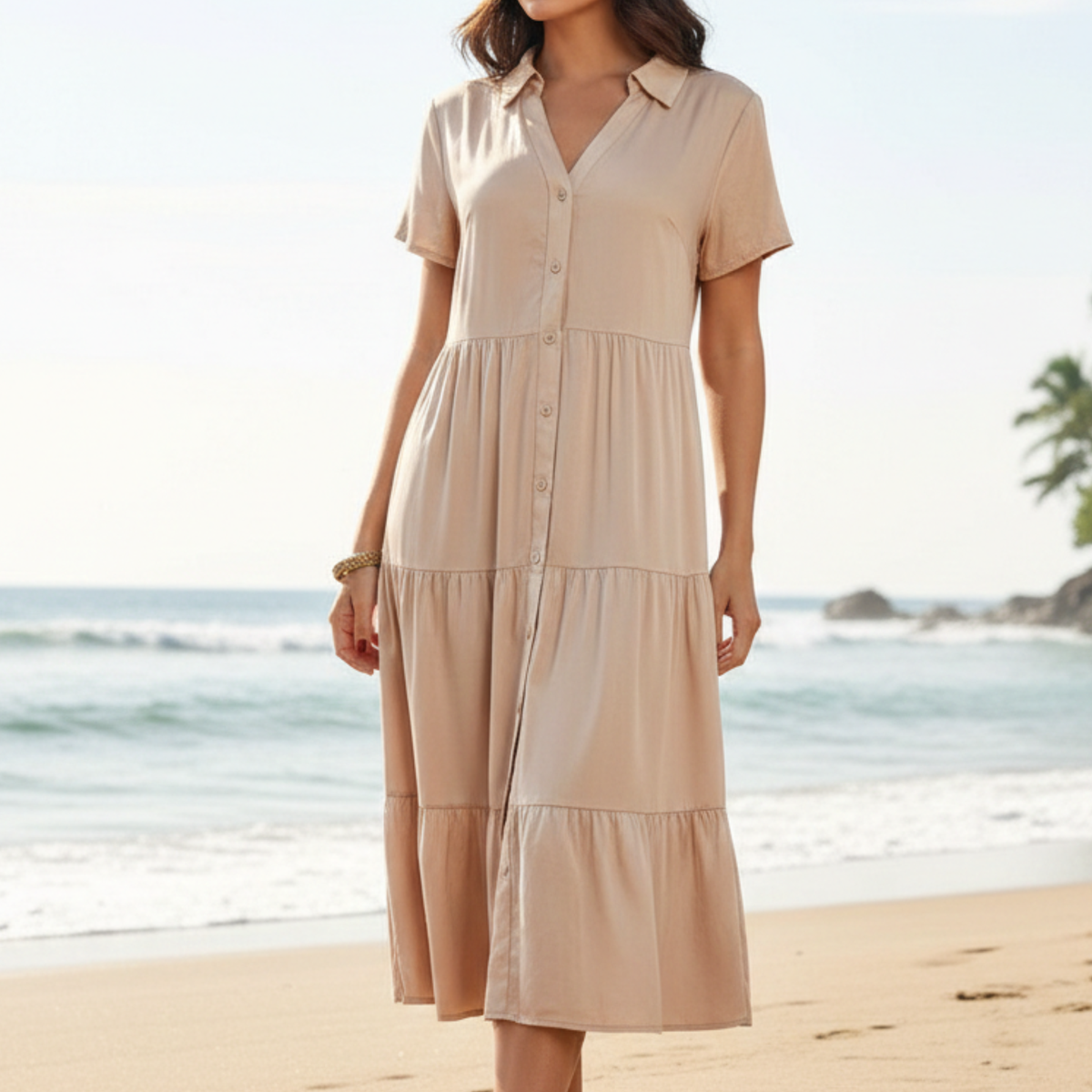 Amara | Midi Dress with Button-Front