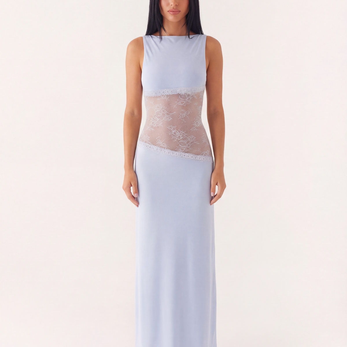 Marta | Lace Waist Open Back Maxi Dress