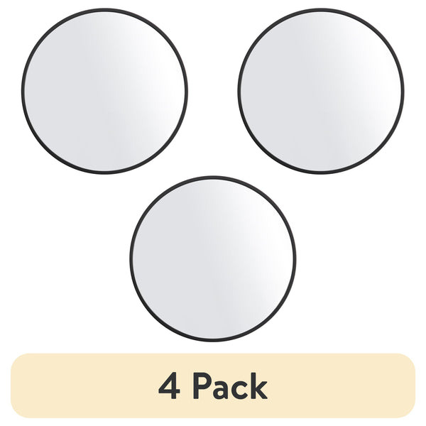 (4 Pack)  X Black round Small Decorative Wall Mirror for Bathroom or Living Room