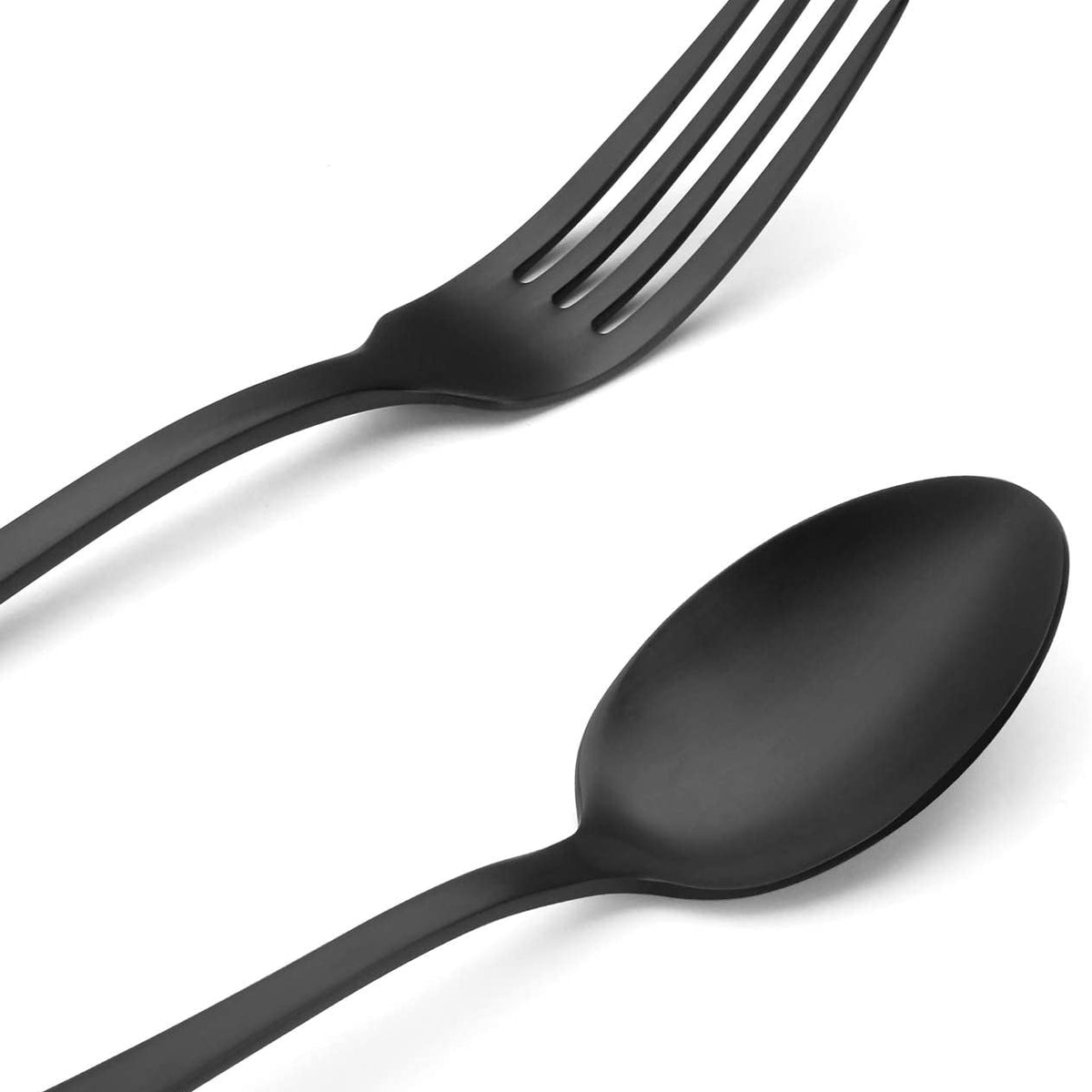 Matte Black Silverware Set, Satin Finish 20-Piece Stainless Steel Flatware Set,Kitchen Utensil Set Service for 4,Tableware Cutlery Set for Home and Restaurant, Dishwasher Safe