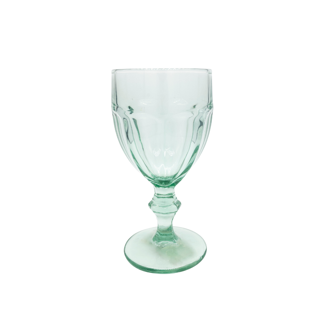 Mrs. Finds Vintage Clear Green One-of-a-kind Water Glasses Set of 6