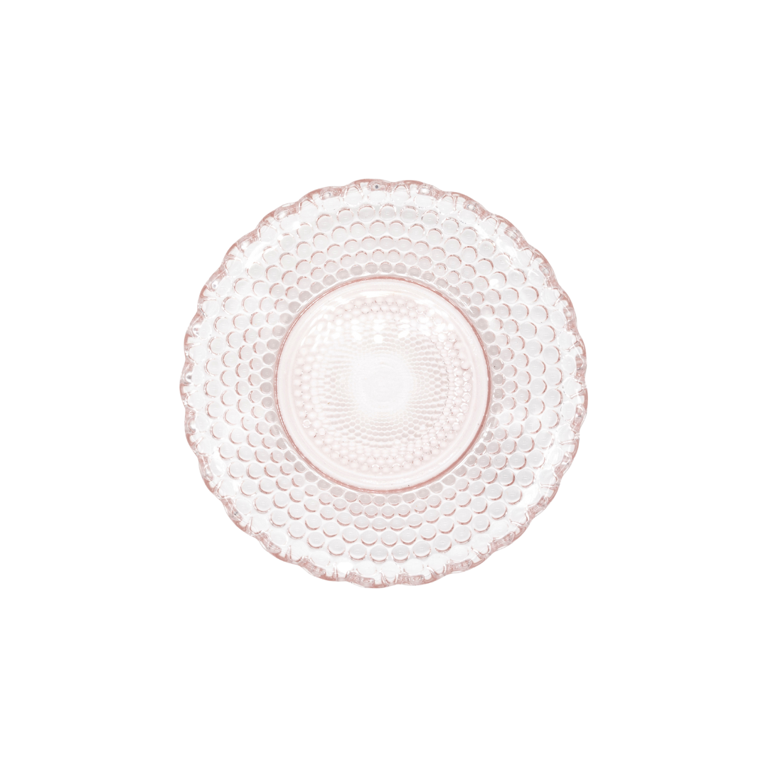 Dentelle Petit Point Glass Plate | Pink