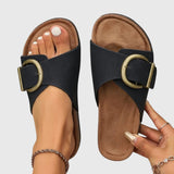Amber Brown Adjustable Buckle Orthopedic Sandals for Women | Aveline Collection 1
