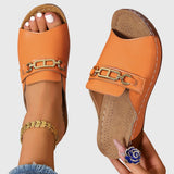 Beige Open Toe Slip-On Flat Sandals Women | Kendra Collection 4