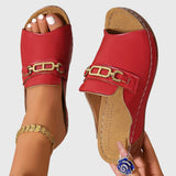 Beige Open Toe Slip-On Flat Sandals Women | Kendra Collection 5