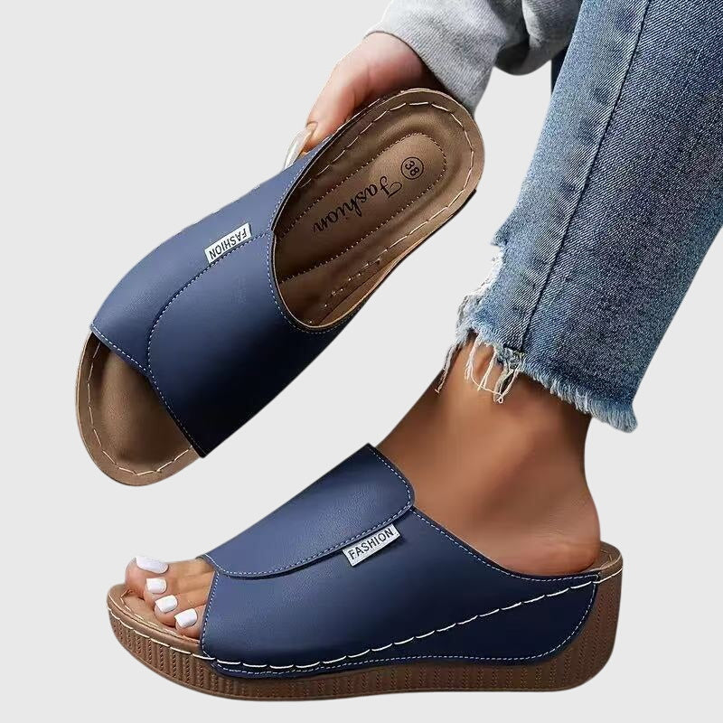 Beige Orthopedic Slip-On Sandals | Estelle Collection 2