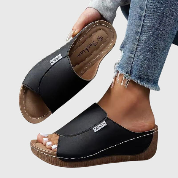 Beige Orthopedic Slip-On Sandals | Estelle Collection 4