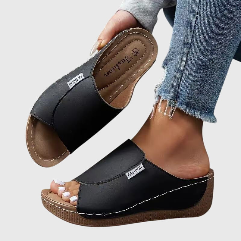 Beige Orthopedic Slip-On Sandals | Estelle Collection 4
