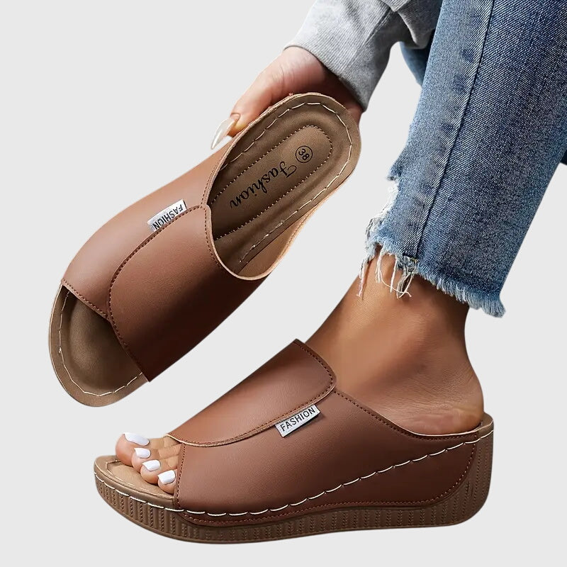 Beige Orthopedic Slip-On Sandals | Estelle Collection 5