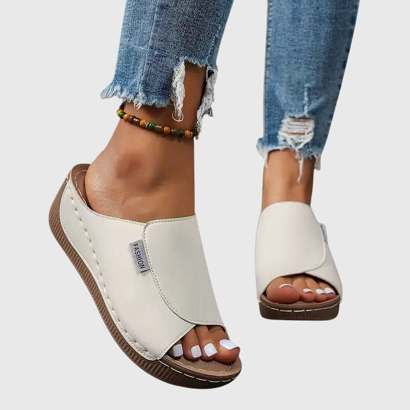 Beige Orthopedic Slip-On Sandals | Estelle Collection 7