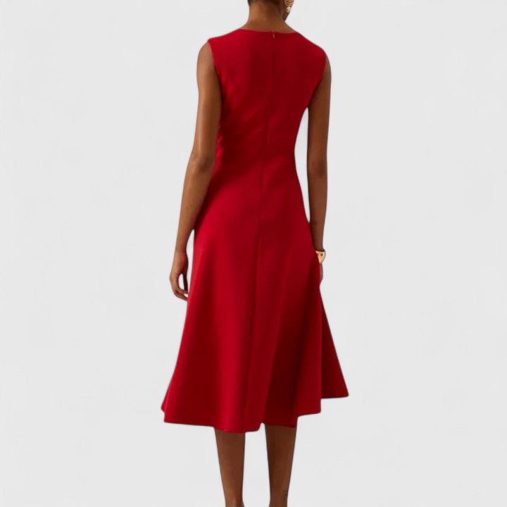 Black Draped Asymmetrical Sleeveless Shift Dress | Mish Collection 1