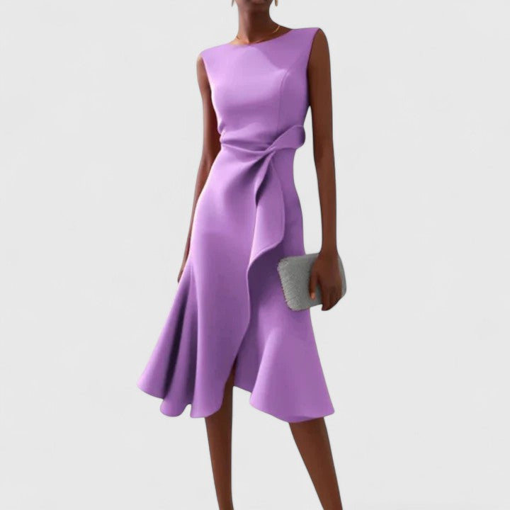 Black Draped Asymmetrical Sleeveless Shift Dress | Mish Collection 5