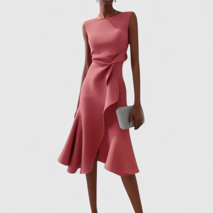 Black Draped Asymmetrical Sleeveless Shift Dress | Mish Collection 6