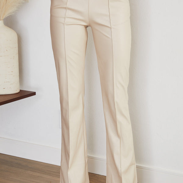 Black Faux Leather Straight Leg Trousers | Sienna Collection 0