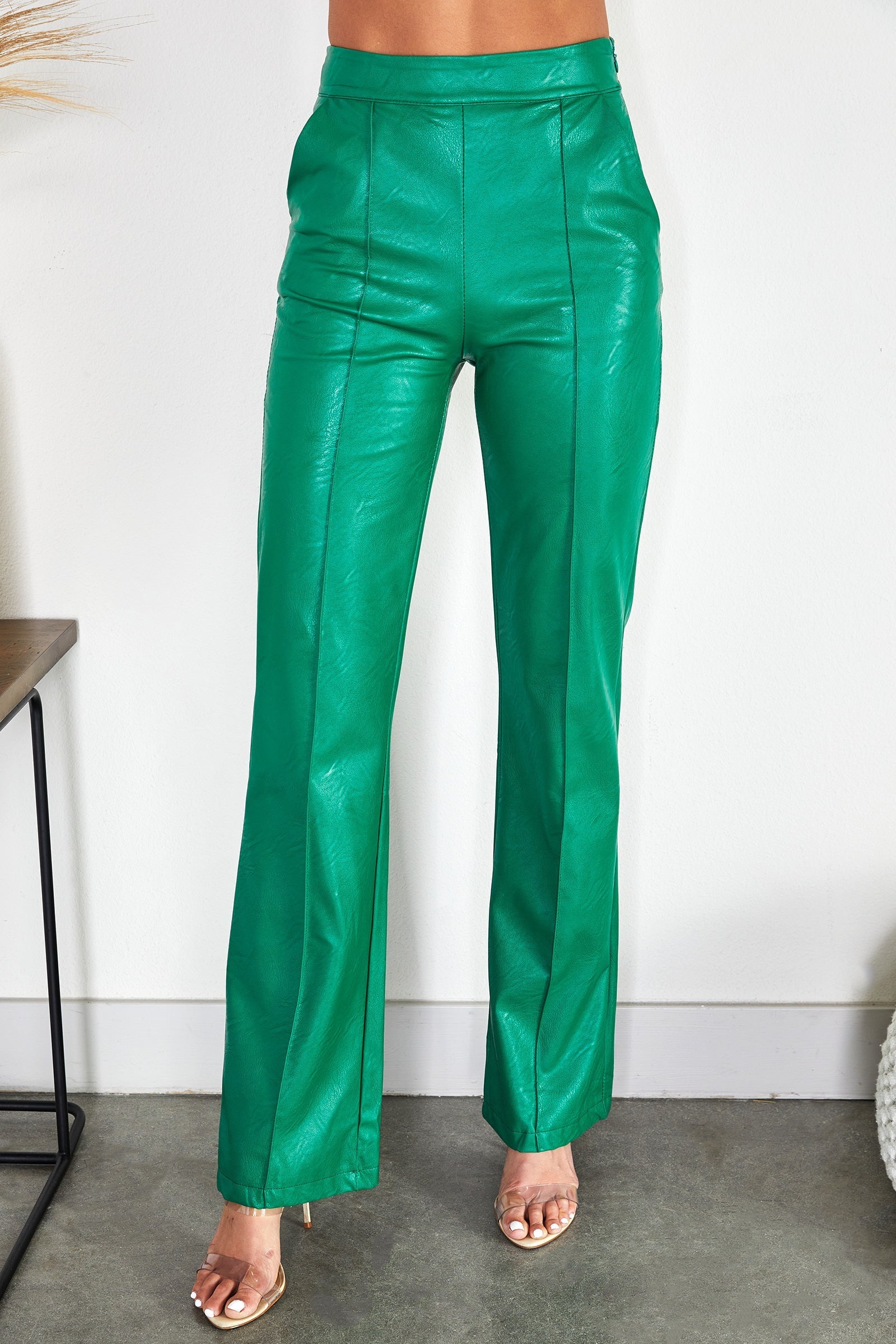 Black Faux Leather Straight Leg Trousers | Sienna Collection 10
