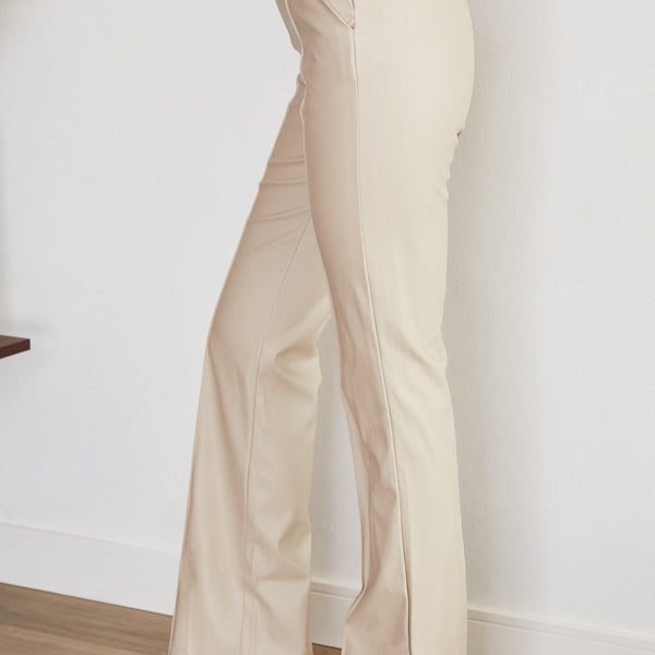 Black Faux Leather Straight Leg Trousers | Sienna Collection 2