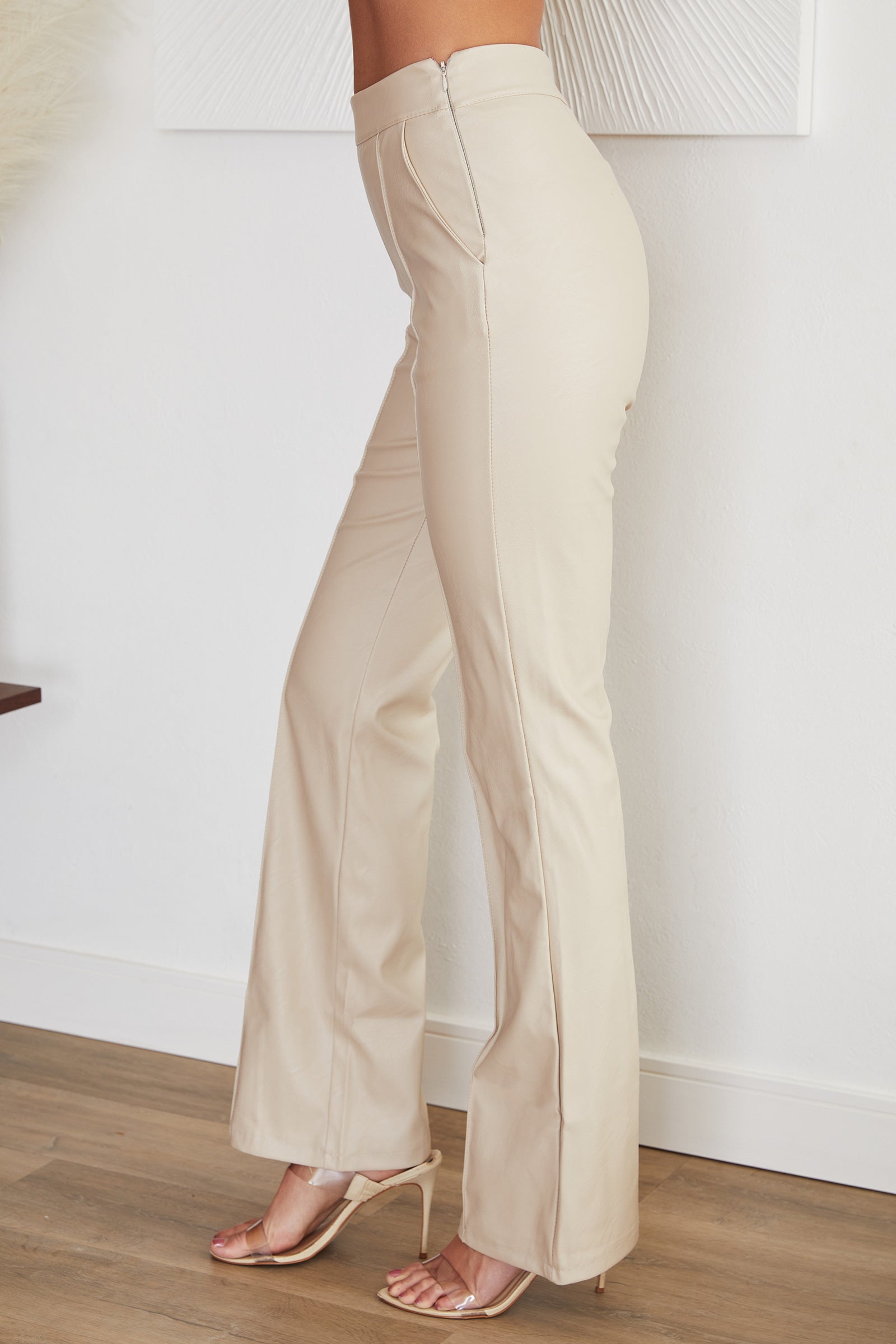 Black Faux Leather Straight Leg Trousers | Sienna Collection 2