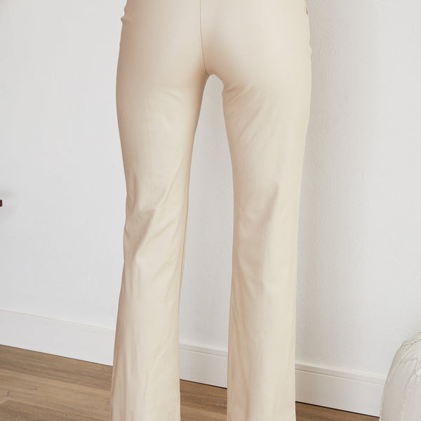 Black Faux Leather Straight Leg Trousers | Sienna Collection 3