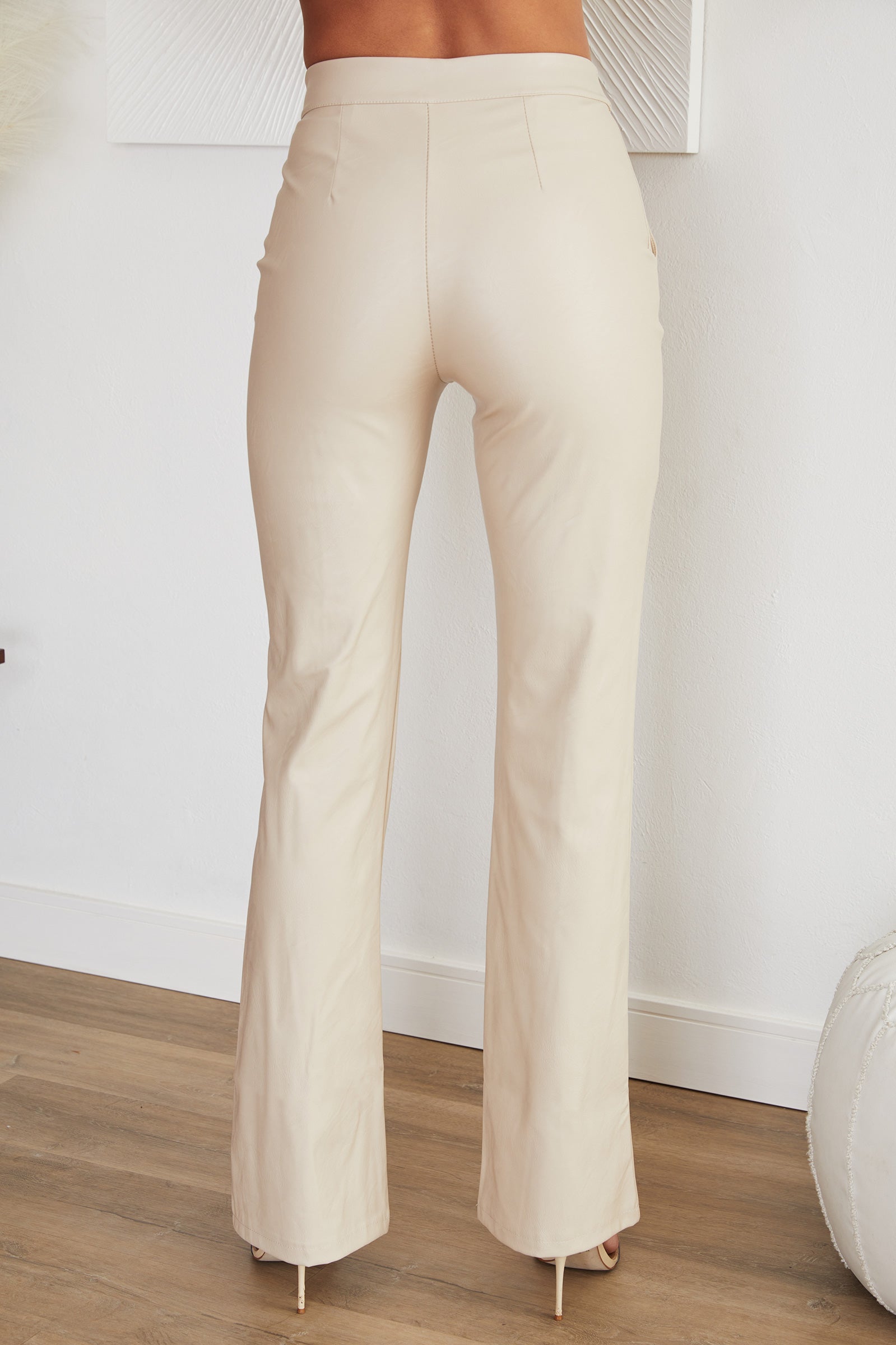 Black Faux Leather Straight Leg Trousers | Sienna Collection 3