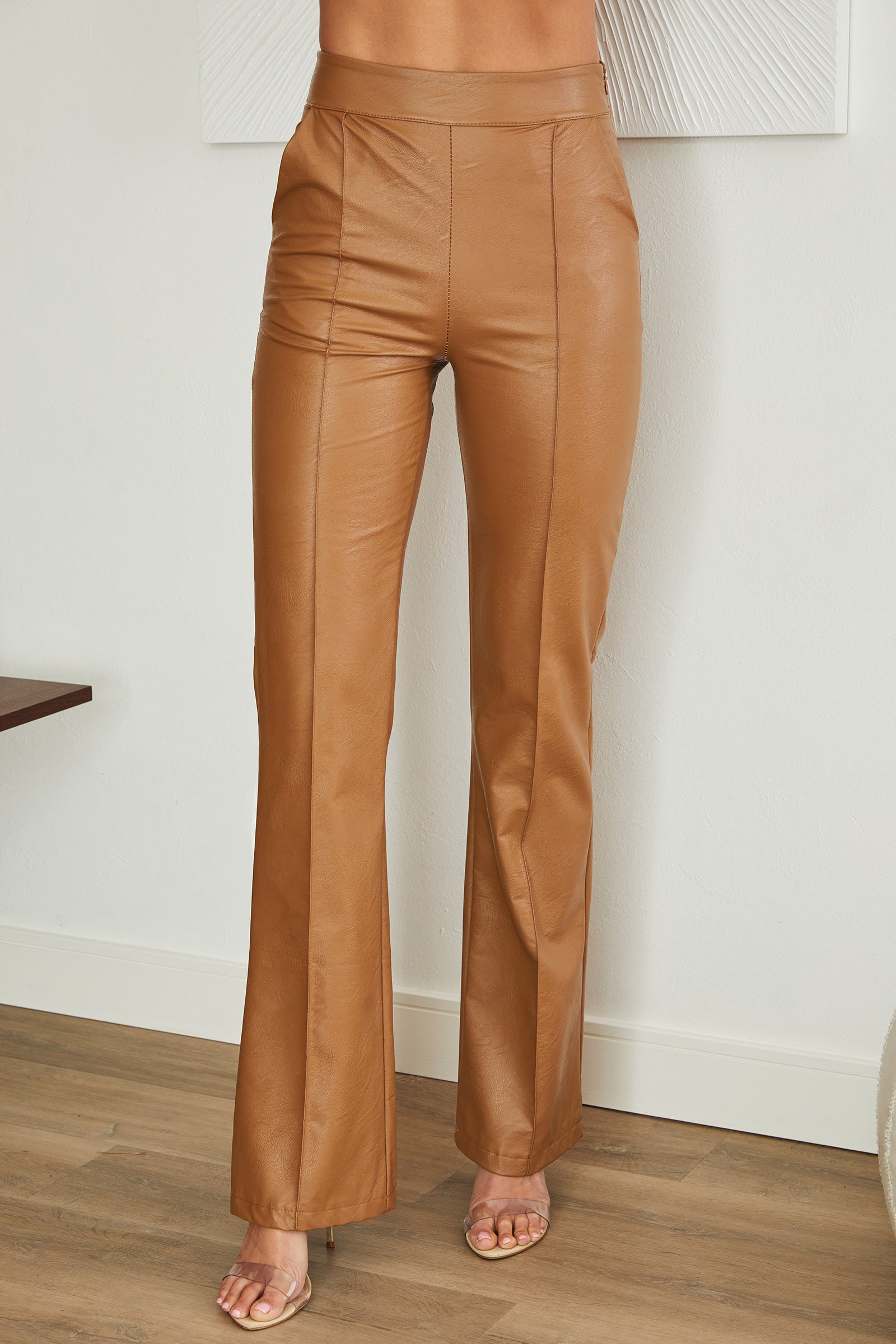 Black Faux Leather Straight Leg Trousers | Sienna Collection 5