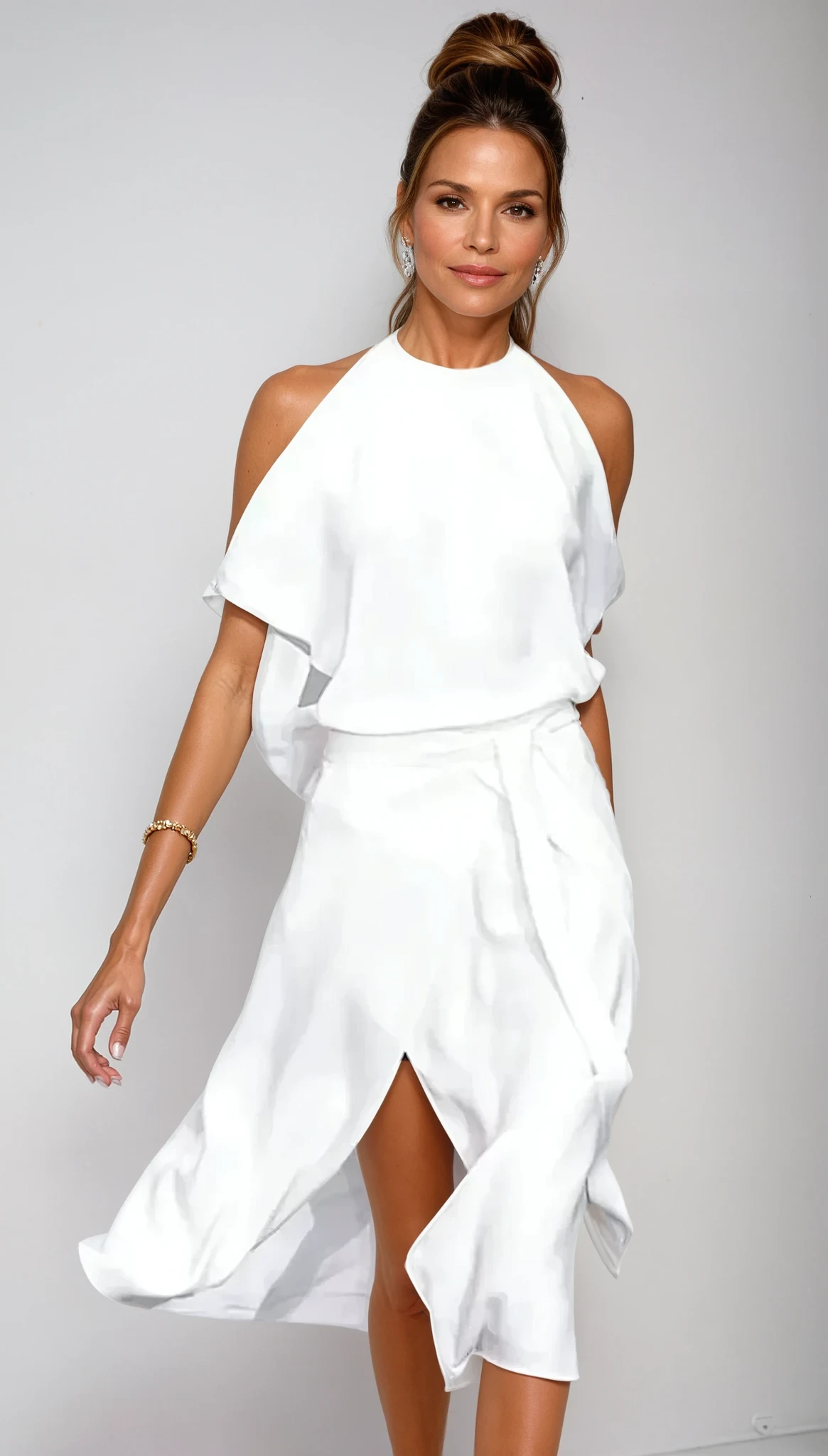 Black Halter Neck Wrap Evening Dress | Haven Collection 0