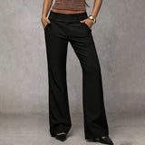 Black High Waist Flared Wide Leg Trousers for Smart-Casual Wear | Willow Collection 1