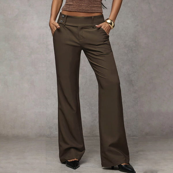Black High Waist Flared Wide Leg Trousers for Smart-Casual Wear | Willow Collection 2