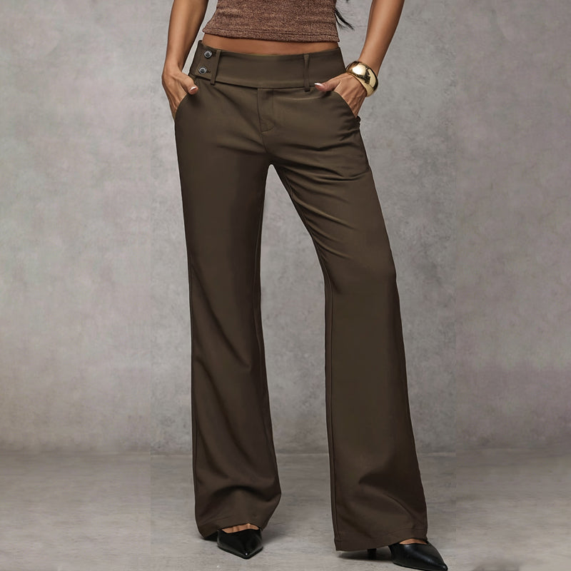 Black High Waist Flared Wide Leg Trousers for Smart-Casual Wear | Willow Collection 2