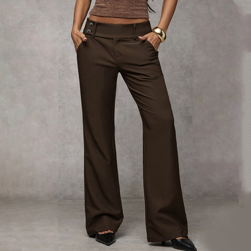 Black High Waist Flared Wide Leg Trousers for Smart-Casual Wear | Willow Collection 4