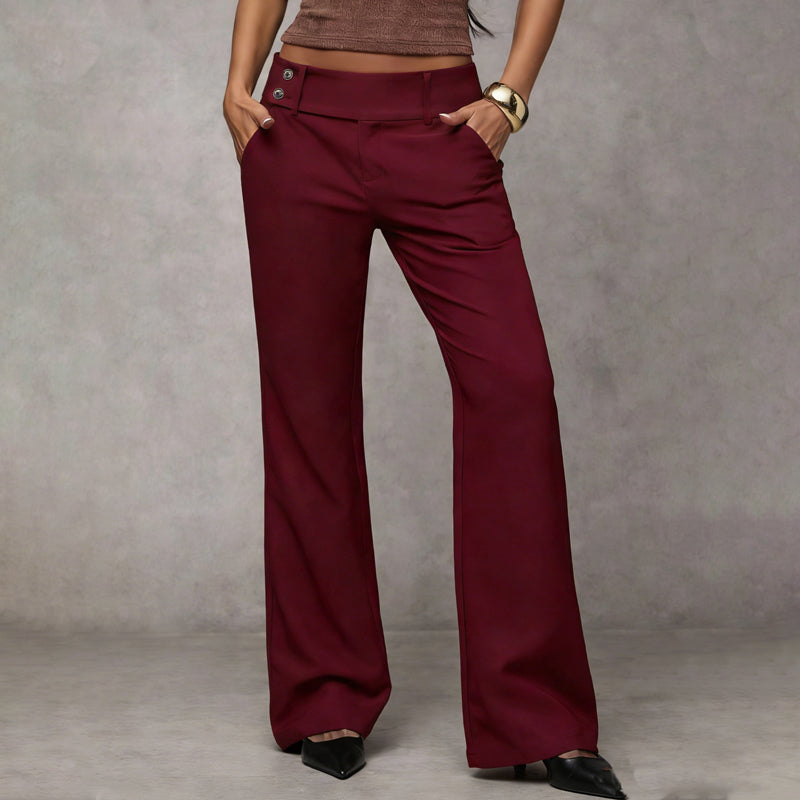 Black High Waist Flared Wide Leg Trousers for Smart-Casual Wear | Willow Collection 8