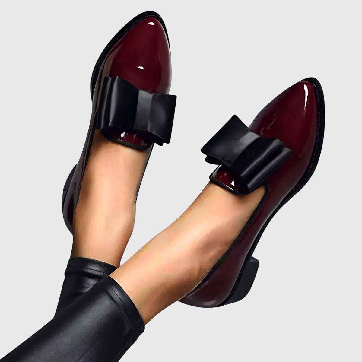 Black Minimalist Rounded Toe Flat Loafers for Women | Avella Collection 0