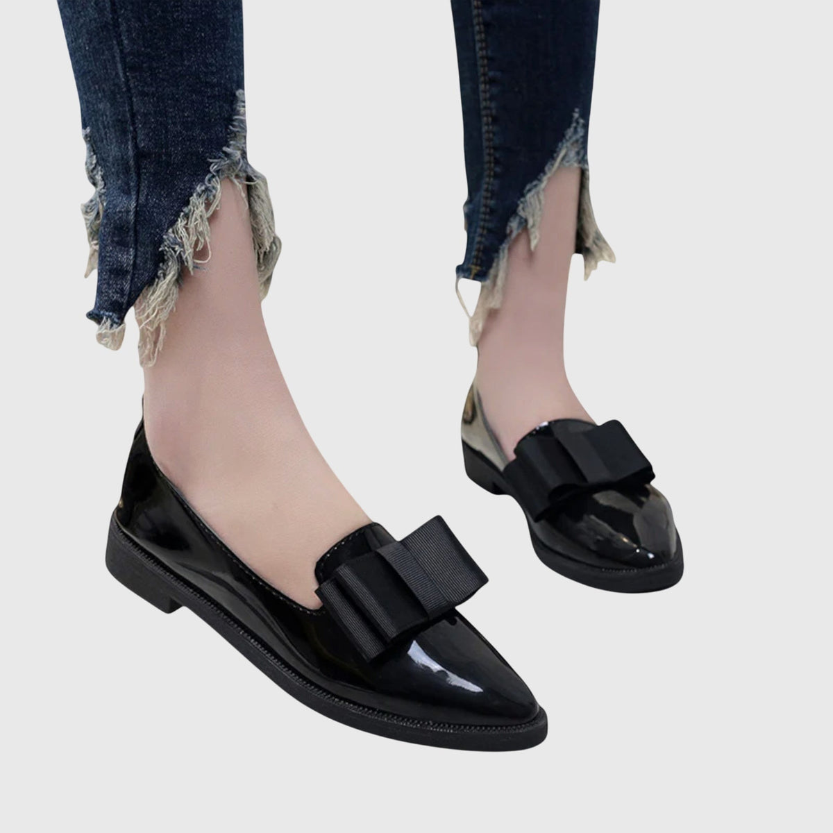 Black Minimalist Rounded Toe Flat Loafers for Women | Avella Collection 2