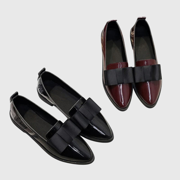 Black Minimalist Rounded Toe Flat Loafers for Women | Avella Collection 4