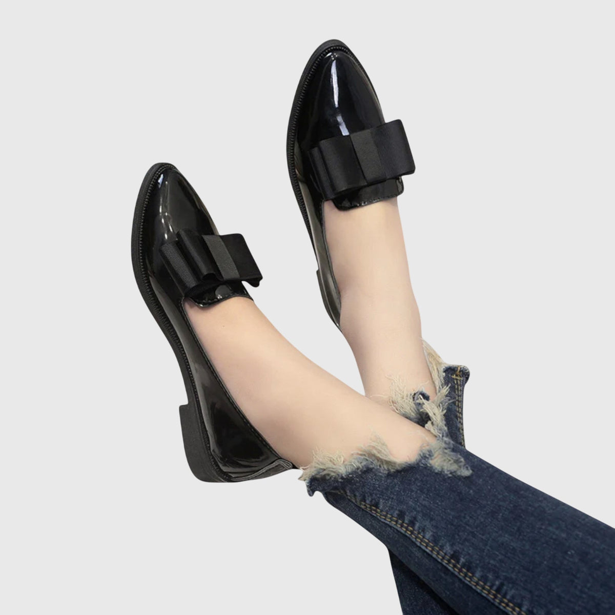 Black Minimalist Rounded Toe Flat Loafers for Women | Avella Collection 5