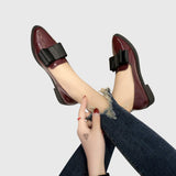 Black Minimalist Rounded Toe Flat Loafers for Women | Avella Collection 6